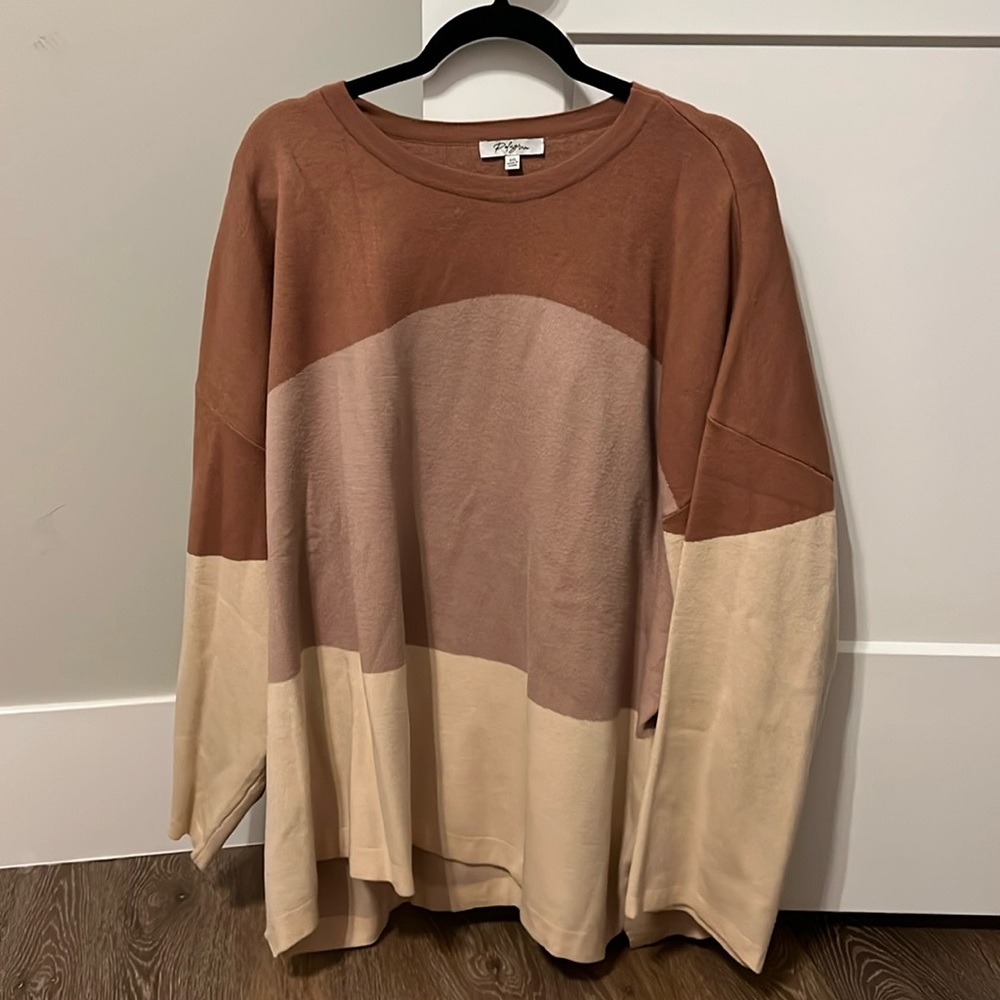 Women’s color blocked Striped Sweater, Size 3X. Great fashion staple!